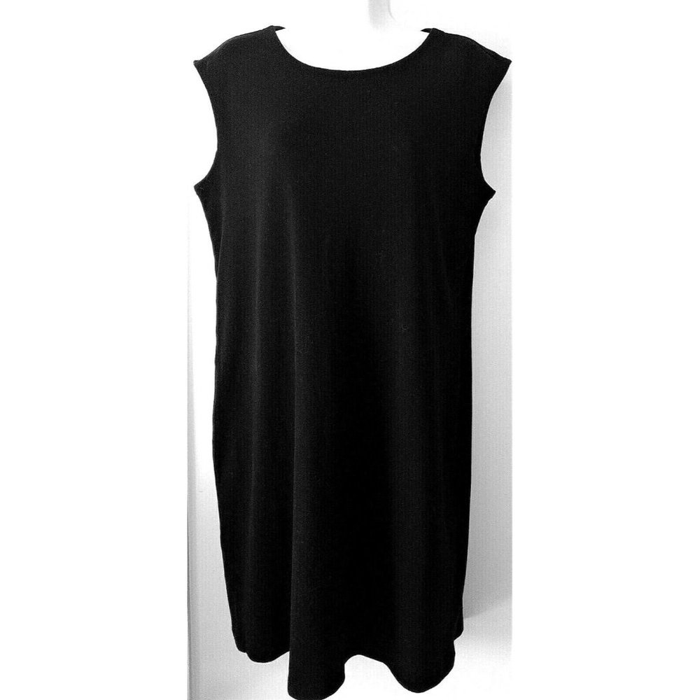 EASYWEAR BY CHICO'S- Medium/1 Black 100% Cotton Knit Sleeveless Shirt Dress